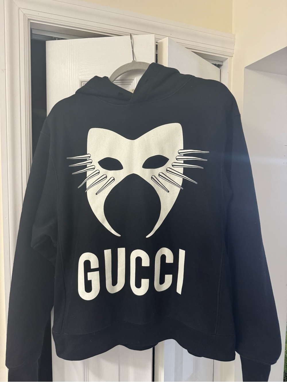 Gucci Black Hoodie with Signature Label